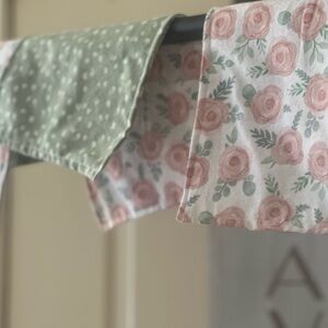 New homemade bundle of 3 flannel baby burp clothes. Approx size 8”x14”